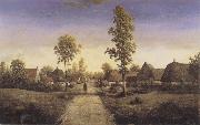 Pierre etienne theodore rousseau The Village of Becquigny oil painting